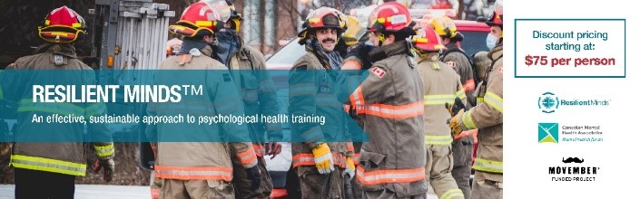 Resilient Minds training for firefighters banner with discount offer