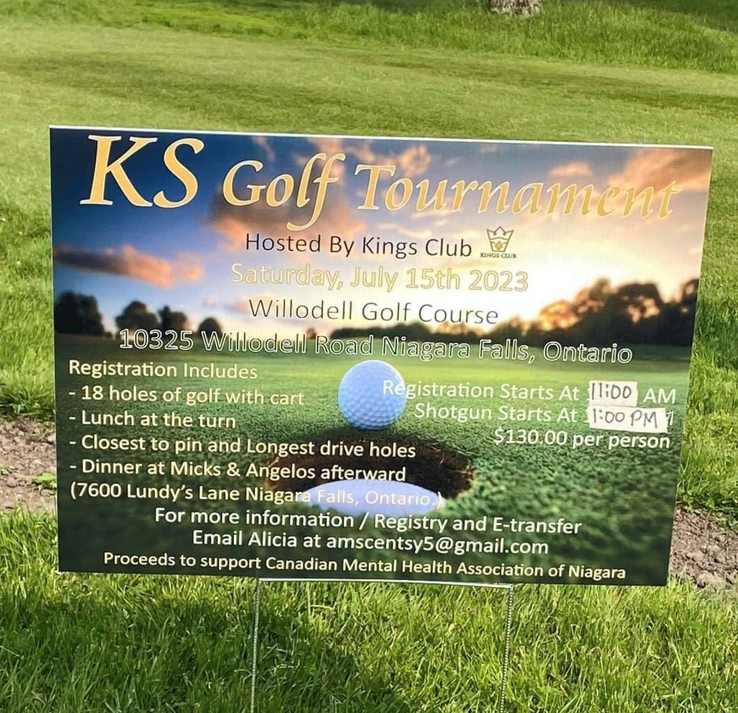 KS Golf Tournament to benefit CMHA Niagara on July 15